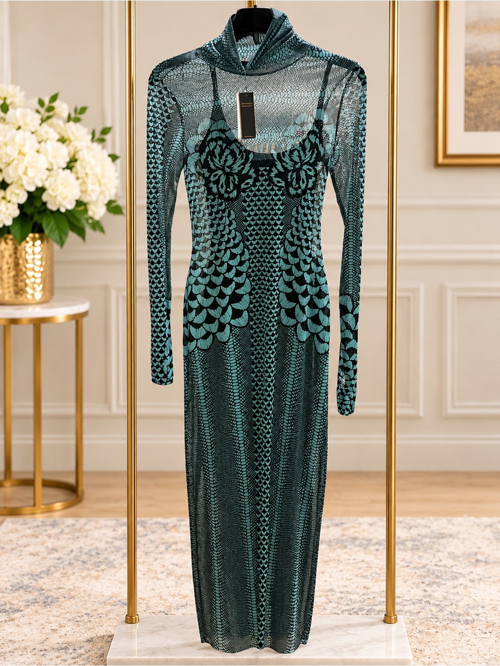 NWT Revolve AFRM Shailene Mesh Midi Dress Size Small